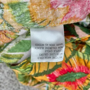 Cynthia Rowley Linen Blend Multicolor Tropical Wide Leg Jumpsuit Medium M thumbnail 8