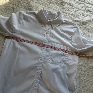 Madewell Relaxed Button Front Shirt Poplin Cotton White Small thumbnail 6