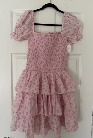 Altar'd State Dress Floral Mini Pink thumbnail 1