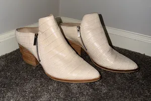 DV by Dolce Vita white snakeskin mule booties thumbnail 1