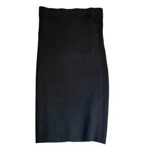 Abercrombie & Fitch NWT Black Ribbed Knit Midi Skirt‎ Side Slit Small NEW thumbnail 3