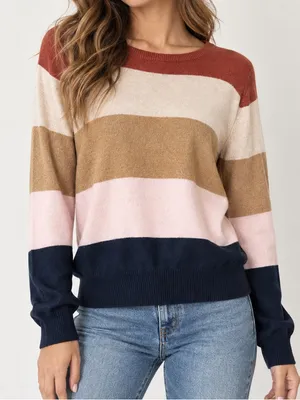 Birds of Paradis by Trovata Cashmere Blend Colorblock Striped Sweater thumbnail 1