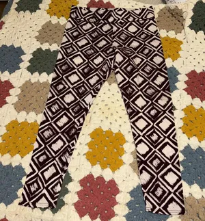 Aerie High Waist Diamond Leggings Spandex Blend Geometric Woman’s Large Workout thumbnail 1