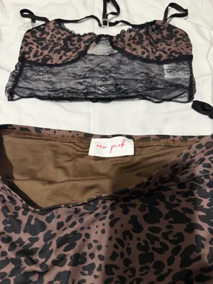 Dolls Kill New Pink Animal Print Skirt Set thumbnail 4