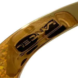 Lancel‎ Cowhide Leather Belt Chunky Gold Buckle Women's 80 Large Black Luxury thumbnail 4