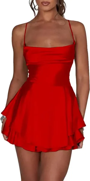 red mini dress thumbnail 1