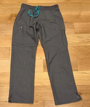 Figs Women's‎ Gray Joggers with Teal Drawstring thumbnail 1
