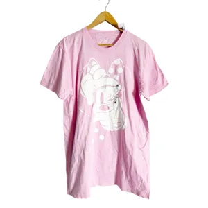 Disney Pink White Minnie Mouse Winking Short Sleeve Cotton Graphic T-Shirt Large thumbnail 2