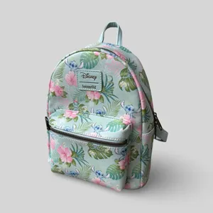 Loungefly Disney Lilo & Stitch Tropical Floral Mini Backpack Pastel Blue Vegan thumbnail 7