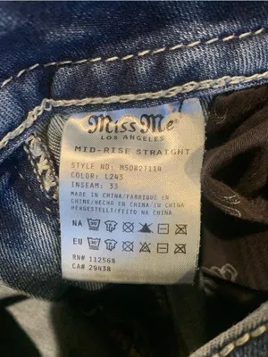 MISS ME Womens Blue Embellished Back Pocket Jeans size 31 thumbnail 6