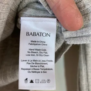 Babaton Aritzia Gray Wool Linen Ribbed Cropped Sweater Medium Neutral‎ Cozy thumbnail 3