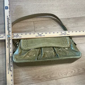 Brahmin Lime Green Snakeskin Reptile Leather Satchel Bag thumbnail 2