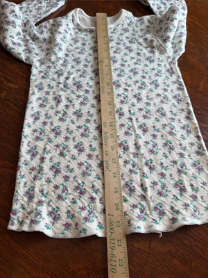 Duofold pajamas White Floral Long-Sleeve Thermal Shirt size small thumbnail 6