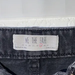 Free People Black Faded Distressed Denim Skirt thumbnail 3