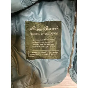 Eddie Bauer Quilted Down Vest Womens Small Teal Blue Excellent Full Zip Layering thumbnail 5