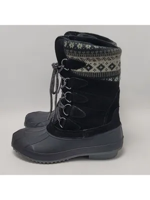 Khombu Cozy K-Comfort Womens Sock Faux Fur Lined Lace Up Duck Winter Boot Sz 7M thumbnail 6
