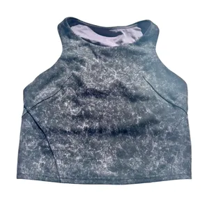 Lululemon Invigorate Training Crop Tank Top in dark denim wash print 6 thumbnail 1