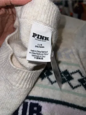 Pink Collegiate Knit Crewneck Sweater Large Ski Club thumbnail 10