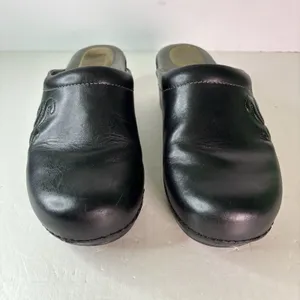 Dansko Black Leather Slip On Mules Clogs Shoes Women's Size 40 EU, 10 US thumbnail 3