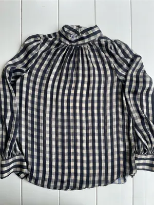 H&M Sheer High Neck Blouse, Size S thumbnail 2