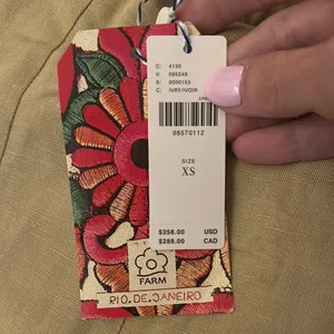New with tags Farm Rio x Anthropologie embroidered linen dress XS thumbnail 10