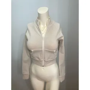 SKIMS Size XS basic sweater outdoor track jacket ap-zip-1120 bone beige NWT thumbnail 5