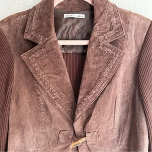 Vintage Suede & Knit Jacket Chocolate Brown Jacket toggle western heritage thumbnail 2