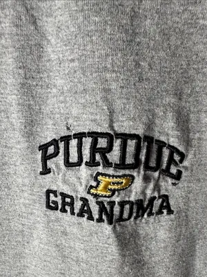 Vintage Steve & Barry’s Purdue Grandma Embroidered T-Shirt Heather Gray Sz Large thumbnail 4