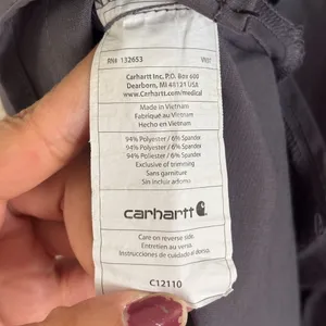 Carhartt Force Cross-Flex‎ Scrub Top Size S Grey V-Neck Medical Uniform C12110 thumbnail 5