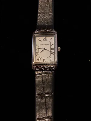 Coldwater Creek Women's Tank Watch Silver Tone Rectangular Roman Numeral Black thumbnail 2