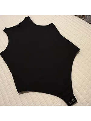 Express Bodysuit Black High Neck Sleeveless Sz L Large thumbnail 11