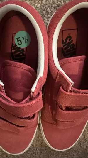 Vans Pink Velcro Sneakers – Casual Low Top Shoes Size 5.5 thumbnail 6