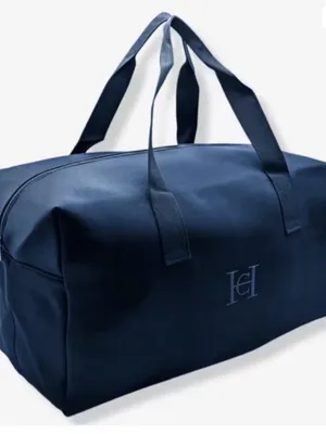 Carolina Herrera Bad Boy Navy Blue Neoprene Duffle Travel Tote Bag thumbnail 9