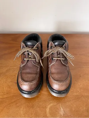 Dr Martens • vintage 8458 lace up boots ankle brown leather chunky lug sole MIE thumbnail 3