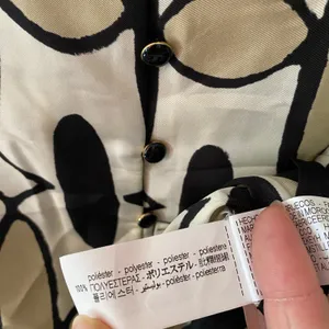ZARA Tan Black Button Down Long Sleeve Shirt Geometric Print Women's size Small thumbnail 10
