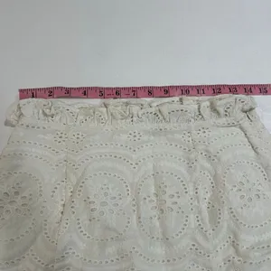 Lovers + Friends Cream Eyelet Ruffle Hem Mini Skirt Size M thumbnail 6