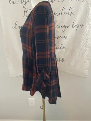 Altar'd State Navy & Copper Babydoll Top thumbnail 2