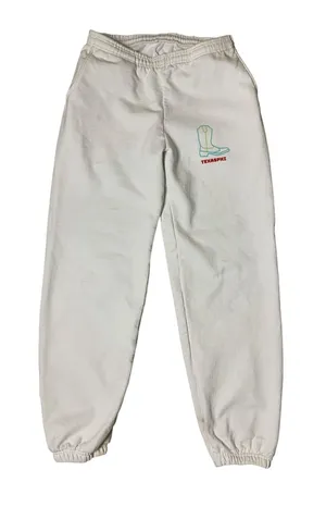 Texas Phi White‎ Graphic Sweatpants Womens Jogger Western Cowboy Boot Lounge M thumbnail 1