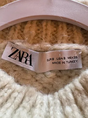 Zara chunky knit mock-neck sweater cream women’s S thumbnail 5