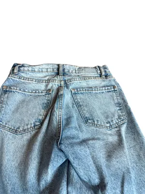 Revice High Waisted Straight Leg Jeans Distressed Light Wash Denim Size 25 Women thumbnail 9