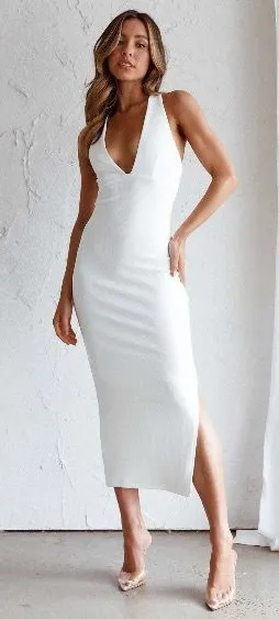 Selfie Leslie Midi Dress White thumbnail 1