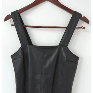 Abercrombie & Fitch Women's Black Faux Leather Sleeveless Shift Mini Dress Sz XS thumbnail 5