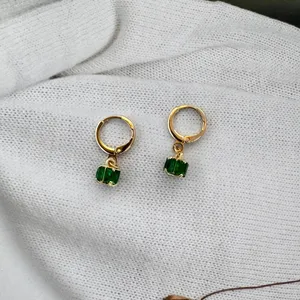 Green Crystal Dangle Drop Earrings for Women thumbnail 1