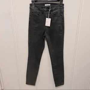 Good American Grey Snakeskin Metallic Coated High Rise Skinny Jeans NWT Grunge 0 thumbnail 3