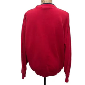 MC Sportswear Vintage 90s Collared Sweatshirt Red Love Me Love My Cat Size Large thumbnail 3