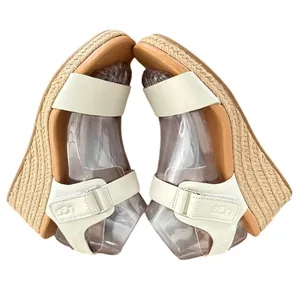 UGG Eisley Cream White Leather Espadrille Wedge Sandals‎ Size 7 thumbnail 4