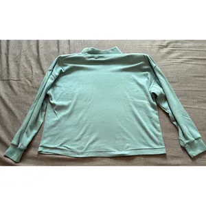 Vintage Pari Sport Club Mock Neck Shoulder Pad Sweatshirt Sage Green Womens M thumbnail 10