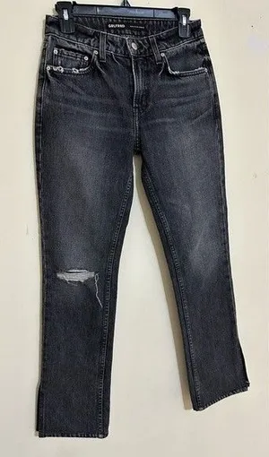 GRLFRND Mid-Rise Straight Leg Jeans - Grey thumbnail 1