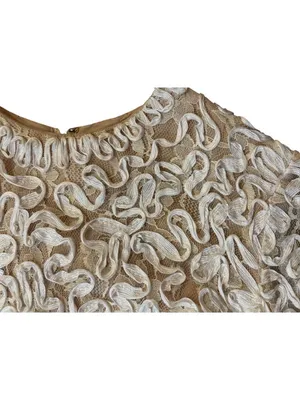 Vintage Jack Bryan Cream Lace Maxi Dress Womens XS? (0-2) Long Sleeve Boho USA thumbnail 6