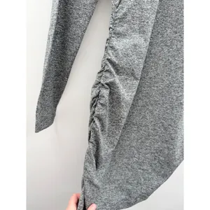 Vuori Halo Ruched Dress Womens Medium‎ Heather Grey DreamKnit Long Sleeve Mini thumbnail 5